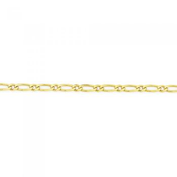 9ct Gold 25cm Figaro 1+1 Anklet