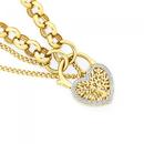 9ct-Gold-19cm-Solid-Belcher-Diamond-Tree-Padlock-Bracelet Sale