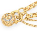 9ct-Gold-19cm-Solid-Belcher-Diamond-set-Padlock-Bracelet Sale