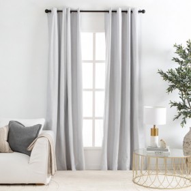 Malia-Silver-Blockout-Curtain-Pair-by-Habitat on sale