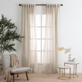 Marina-Sheer-Parchment-Curtain-Pair-by-Habitat on sale