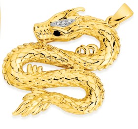 9ct-Gold-Black-Sapphires-Diamonds-Gents-Pendant on sale