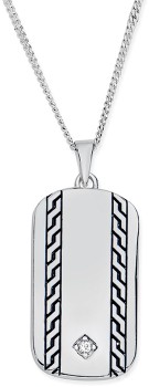 Sterling-Silver-Cubic-Zirconia-Dogtag-Gents-Pendant on sale