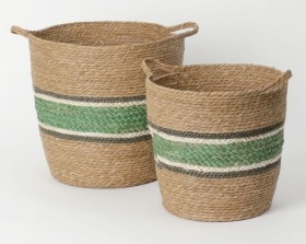 Australian-House-Garden-Tarrabool-Baskets-with-Green-Band-Set-of-2 on sale