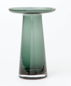Australian-House-Garden-Rhythms-Small-Glass-Flat-Top-Vase-144x144x20cm-in-Green on sale