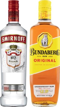 Smirnoff-Red-Label-Vodka-or-Bundaberg-Rum-UP-700mL on sale